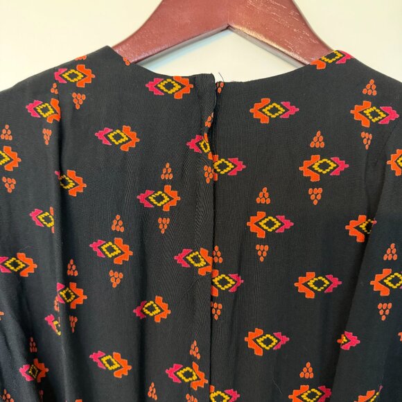 Colourful Long Sleeved Patterned Midi Dress - Picture 10 of 13